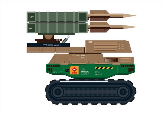 Missile vehicle military weapon rocket launcher 3d illustration