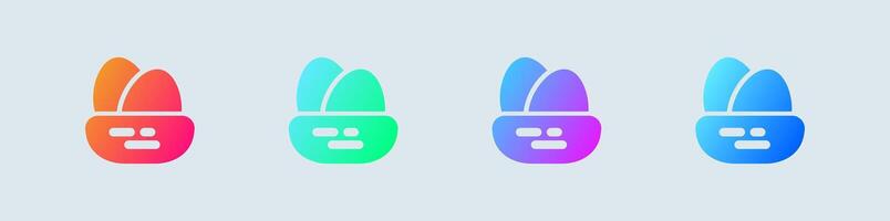 Nest solid icon in gradient colors. Egg signs illustration. vector