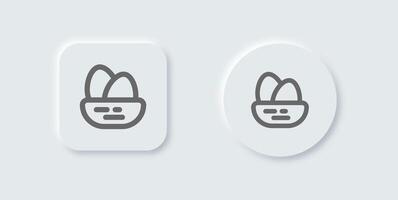 Nest line icon in neomorphic design style. Egg signs illustration. vector