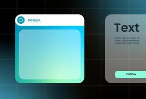 Futuristic design element in gradient colors. Pop up interface element. vector