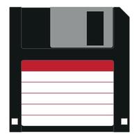 Floppy disk - color illustration of floppy diskette, isolated on white background vector