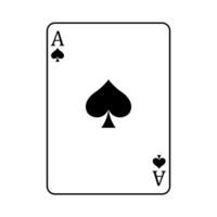 Ace of Spades playing card, illustration isolated on white background vector