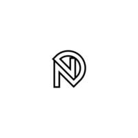 Clean and Creative ND DN Initials Monogram Logo Design vector