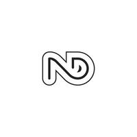 Alphabet Initials logo ND, DN, N and D vector