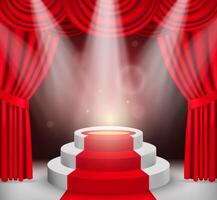Red carpet composition in realistic style vector