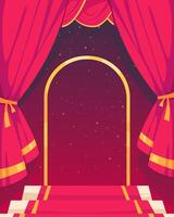 Hand drawn flat red carpet background vector
