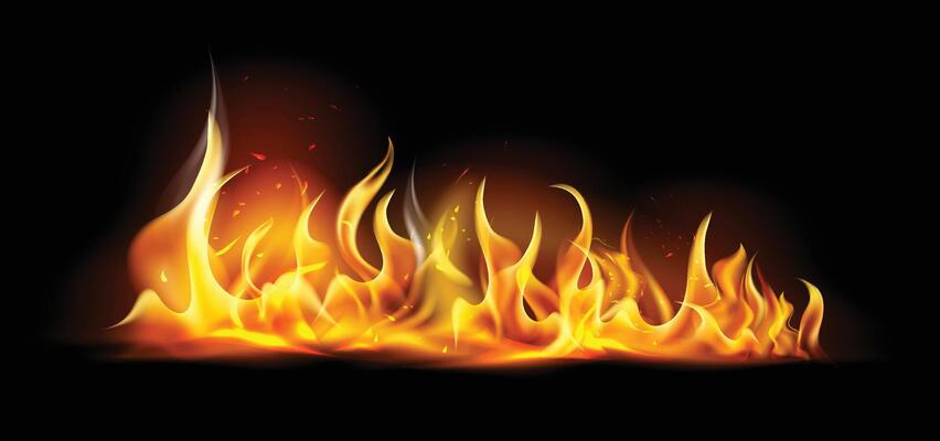 Realistic fire flames and effects composition