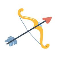 Colorful bow and arrow icon with minimalist design vector