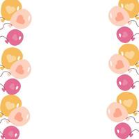 Heart pattern balloons on white background with vertical alignment vector