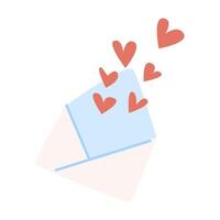 Envelope with floating hearts symbol of love and communication vector