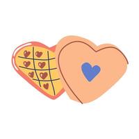 Cute heart shaped cookies with colorful decorations and playful patterns vector