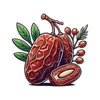 Golden Dried Dates vector