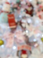 A christmas tree decorated with ornaments and lights photo