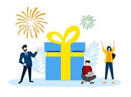 Gift box business people design for web and app design vector