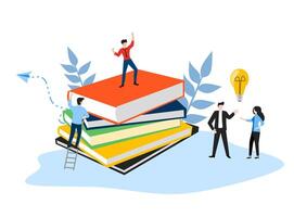 Business education illustration background web and mobile app vector