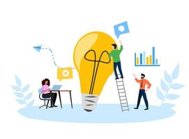 Idea of business people for work in office app design vector
