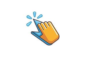 Creative hand cursor click with spark elements, symbolizing internet browsing, selection, and interactive digital concepts vector