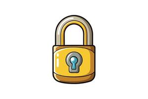 playful cartoon padlock design with bright colors, metallic keyhole, and smooth finish, symbolizing security and access control vector