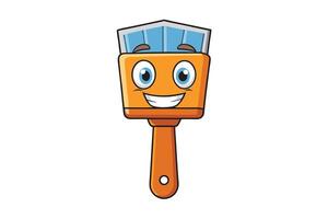 Bright illustration of a smiling paintbrush with expressive eyes, perfect for creative design and DIY concepts vector