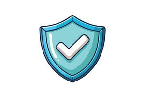 colorful shield emblem with check mark symbol, symbolizing trust, protection, cybersecurity, and secure approval on white backdrop vector