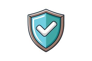 clean and modern shield icon with checkmark, ideal for representing security, approved status, protection, and system verification vector