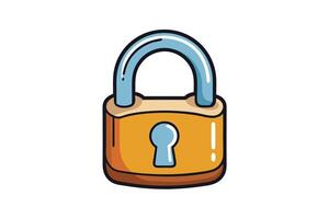 colorful padlock icon with vibrant blue and yellow design symbolizing security, safety, and data protection on a white background vector
