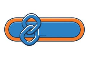 Colorful chain link icon in cartoon style representing connection, unity, and networking, isolated on a white background for digital design vector