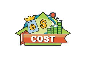 Economic success and financial planning graphic with cost reduction elements and colorful design vector