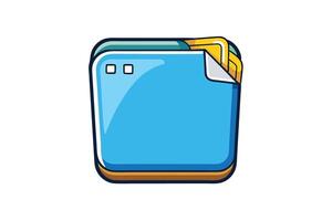 Creative cartoon illustration of a folder with a delete symbol for digital file management and document organization vector