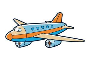 Fun cartoon airplane graphic with bold colors and whimsical details, perfect for travel related concepts or educational resources vector