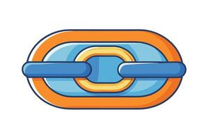 Stylized cartoon chain link emblem showcasing connectivity, collaboration, and integration, isolated on a clean white backdrop vector