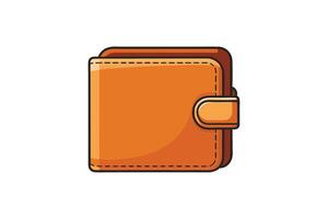 Digital wallet icon with vibrant colors, secure clasp, and cartoon style design isolated on a clean white background vector