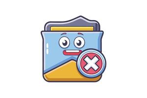 Editable folder icon with a delete symbol, vibrant and modern design for technology and app development vector