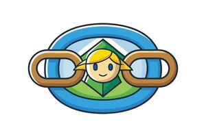 Bright and vibrant hyperlink symbol illustration, ideal for web design, digital communication, and technology themed graphics vector