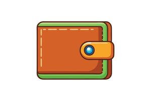 Colorful digital wallet icon with stitched design, secure button clasp, and vibrant colors on a white background for finance concepts vector