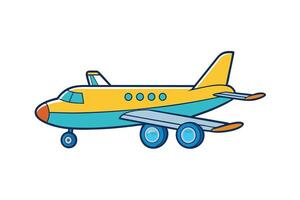Vibrant animated airplane icon featuring bright colors, dynamic style, and simplistic details for creative projects or kids apps vector
