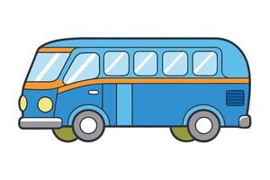 Cartoon bus icon in bright colors with detailed design elements, suitable for educational materials or transportation concepts vector