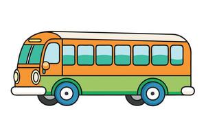 Fun and creative bus icon design with a cute, animated style, perfect for digital illustrations or transport related branding vector