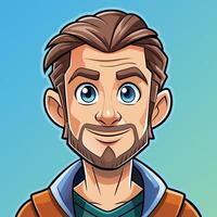 Bold and colorful portrait of a male character in stylized fantasy clothing, ideal for games, stories, or animated visual projects vector