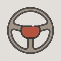 Design Illustration graphic of steering wheel icon with flat desaturated style. Suitable for UI, mobile design, web design, etc vector