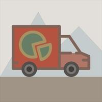 Design Illustration graphic of truck icon with flat desaturated style. Suitable for UI, mobile design, web design, etc vector