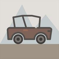 Design Illustration graphic of old car icon with flat desaturated style. Suitable for UI, mobile design, web design, etc vector