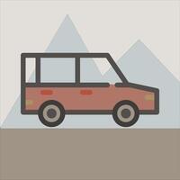 Design Illustration graphic of SUV car icon with flat desaturated style. Suitable for UI, mobile design, web design, etc vector