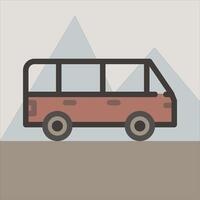 Design Illustration graphic of MPV car icon with flat desaturated style. Suitable for UI, mobile design, web design, etc vector
