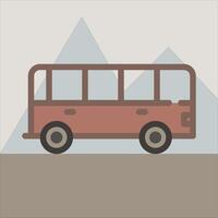 Design Illustration graphic of bus icon with flat desaturated style. Suitable for UI, mobile design, web design, etc vector