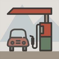 Design Illustration graphic of gas station icon with flat desaturated style. Suitable for UI, mobile design, web design, etc vector