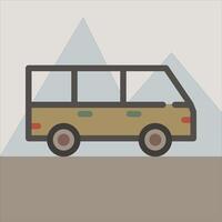 Design Illustration graphic of van icon with flat desaturated style. Suitable for UI, mobile design, web design, etc vector
