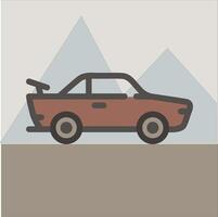 Design Illustration graphic of racing car icon with flat desaturated style. Suitable for UI, mobile design, web design, etc vector