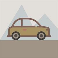 Design Illustration graphic of small car icon with flat desaturated style. Suitable for UI, mobile design, web design, etc vector
