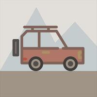 Design Illustration graphic of jeep icon with flat desaturated style. Suitable for UI, mobile design, web design, etc vector